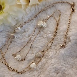 Gold and pearl beaded necklace
